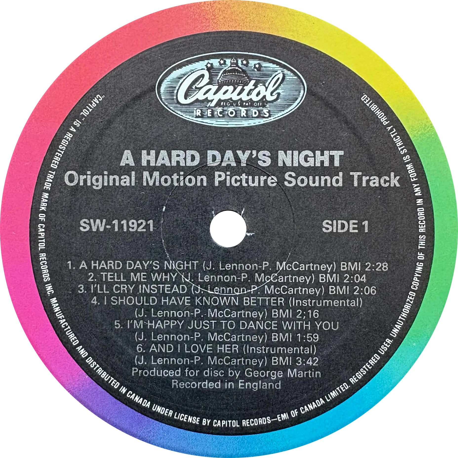 A Hard Day's Night (US Format), LP.11921.14.1