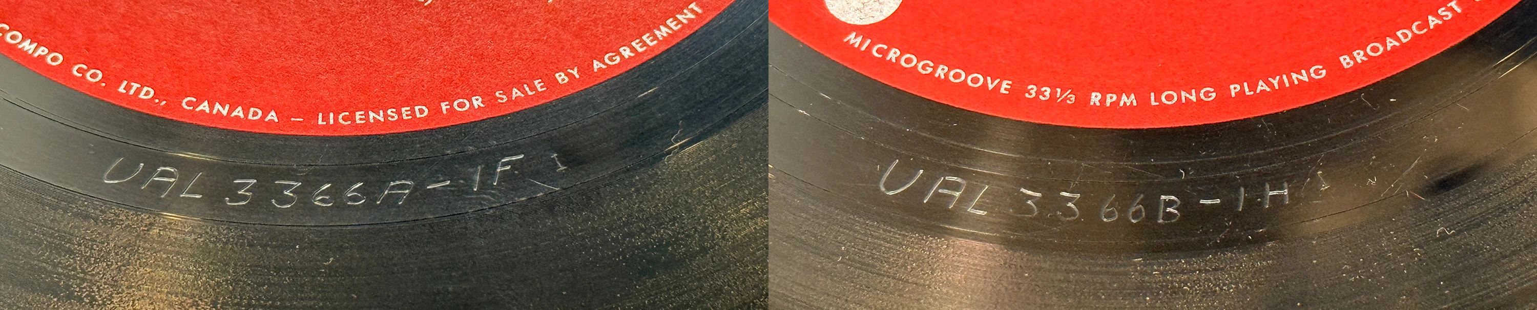 A Hard Day's Night (US Format), LP.3366.UA1.1, matrix stamp detail