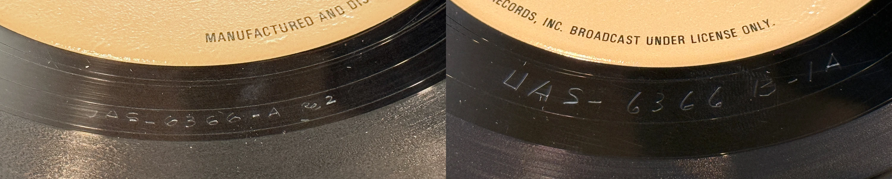 A Hard Day's Night (US Format), LP.6366.UA2.2, matrix stamp detail