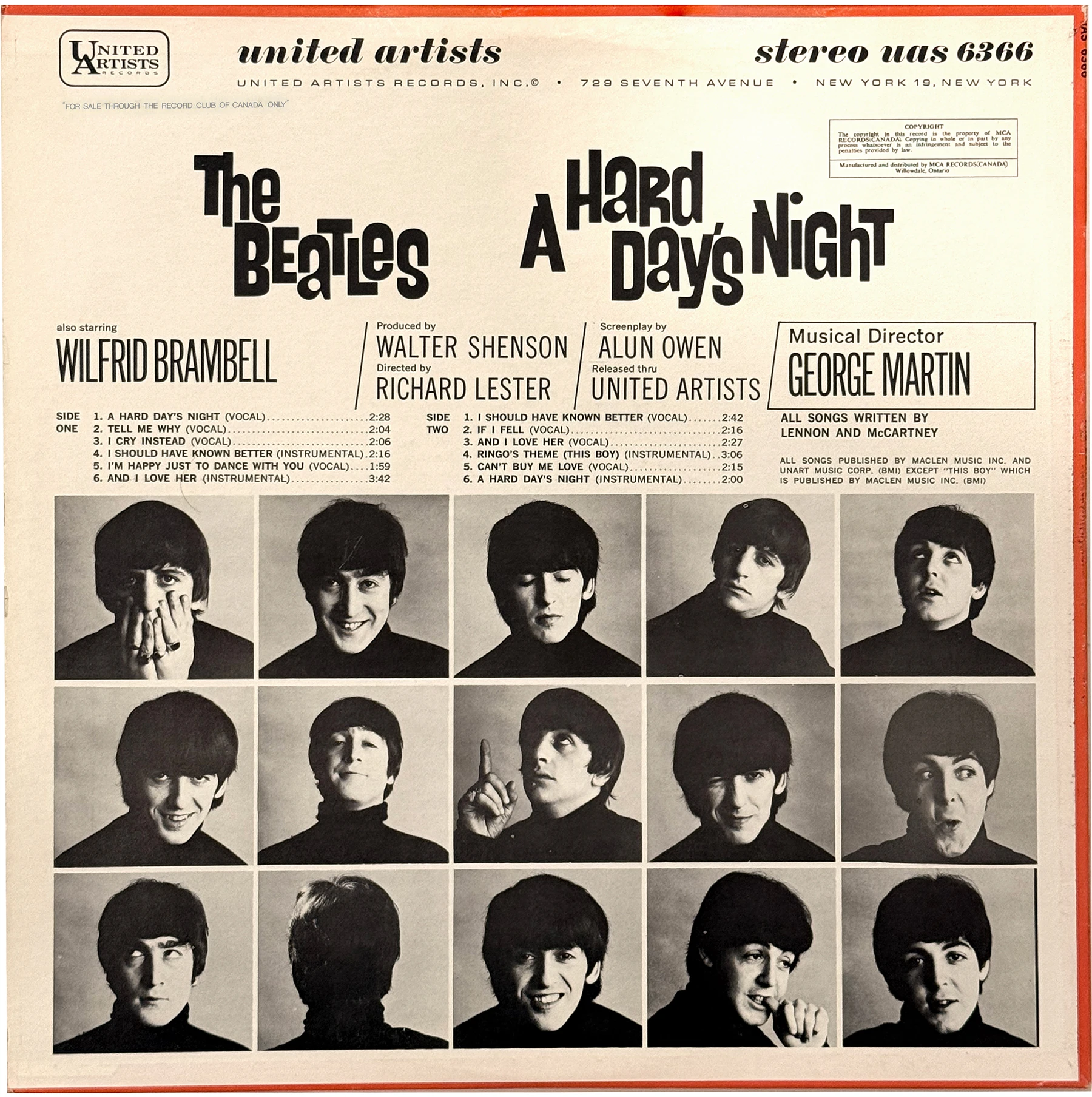 A Hard Day's Night (US Format), LP.6366.UA2.2, cover photo