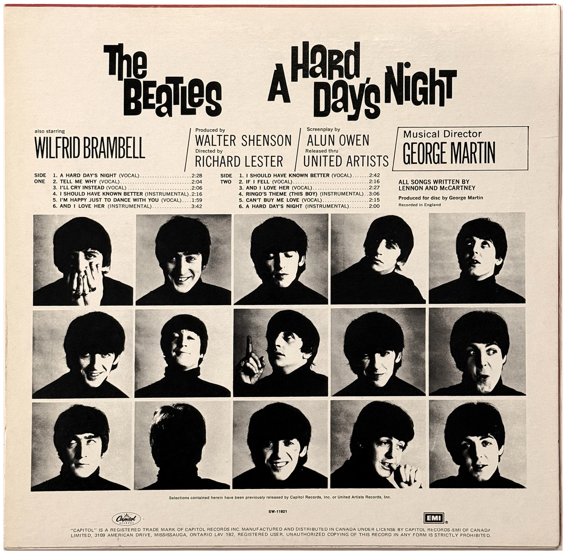 A Hard Day's Night (US Format), LP.11921.13.1, cover photo