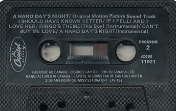A Hard Day's Night (US Format), K7.11921.7B.1