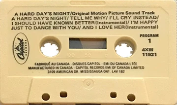 A Hard Day's Night (US Format), K7.11921.3A.2