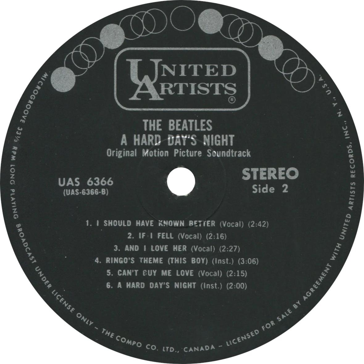 A Hard Day's Night (US Format), LP.6366.UA1.5