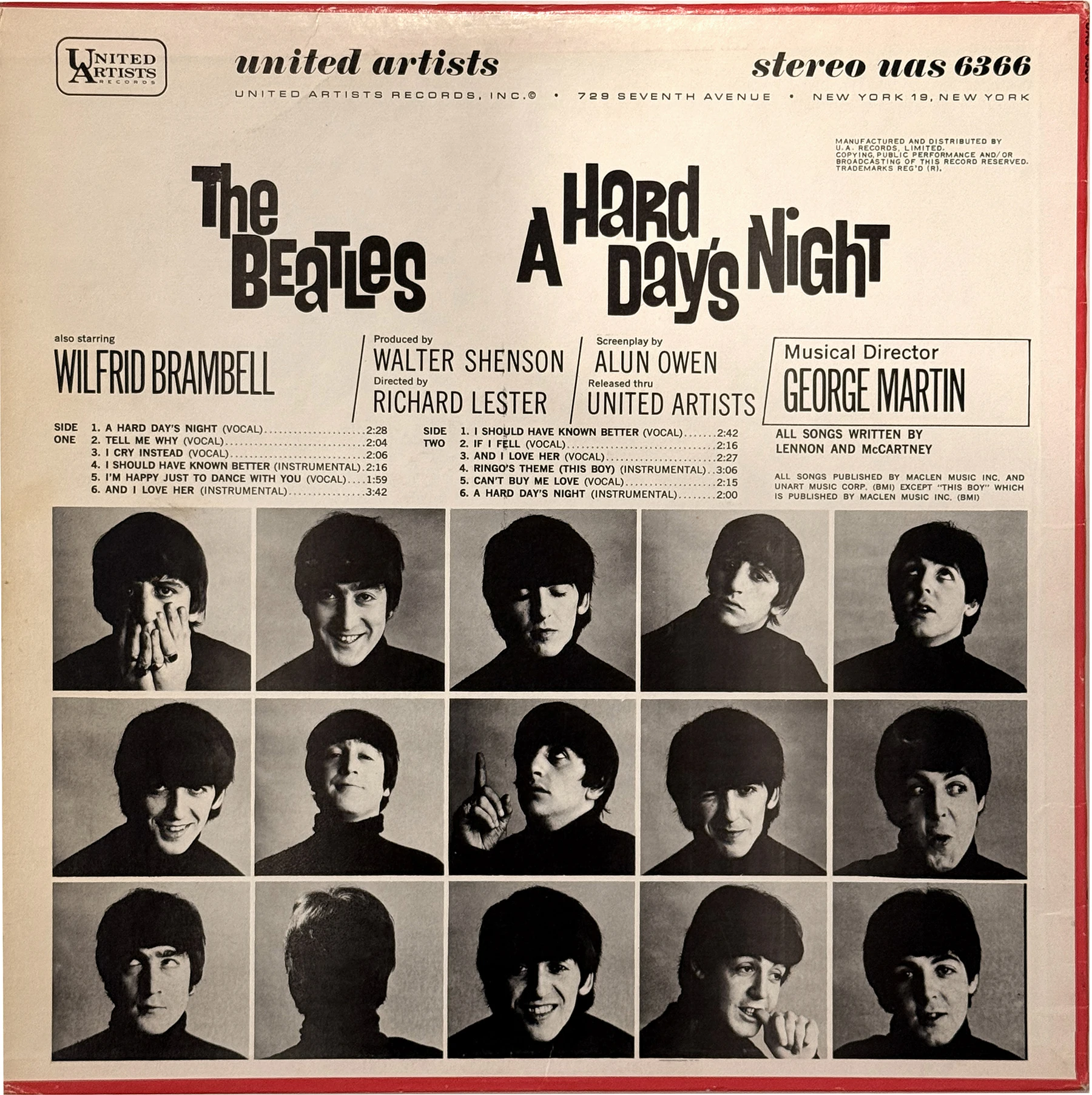 A Hard Day's Night (US Format), LP.6366.UA4.2