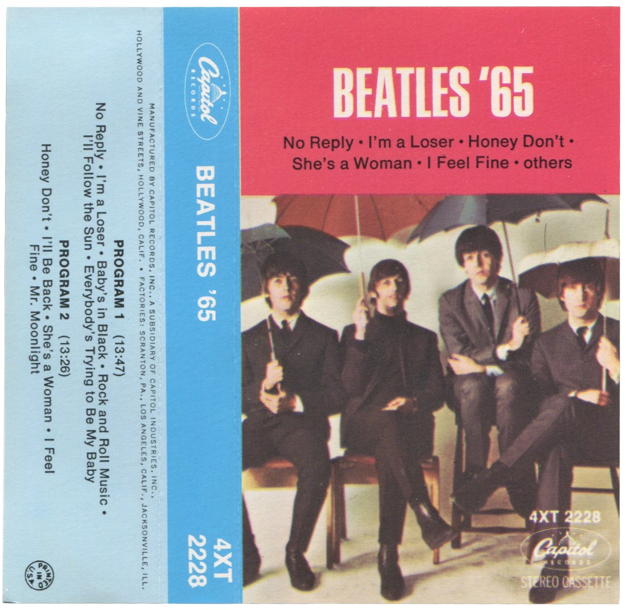 Beatles'65, K7.2228.1.1, blue spine J-card, flat