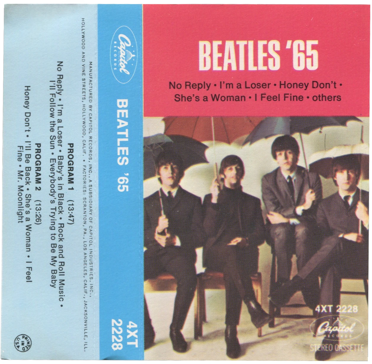 Beatles'65, K7.2228.1.2, blue spine J-card, flat