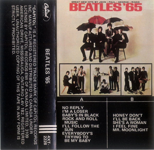 Beatles'65, K7.2228.3A.2, black spine J-card, flat (same card as 3A.3)