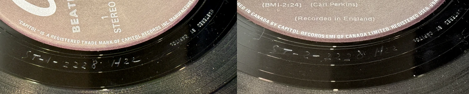 Beatles'65, LP.2228.10.1, matrix stamp detail
