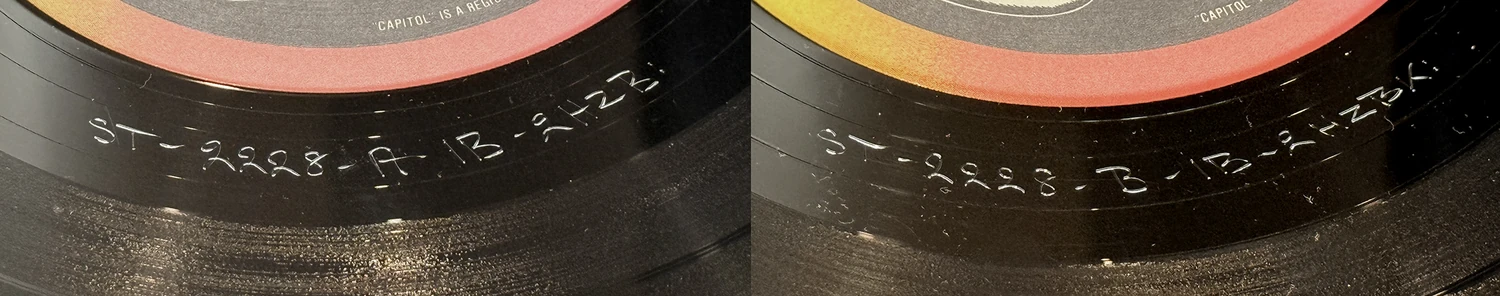 Beatles'65, LP.2228.13.1, matrix stamp detail