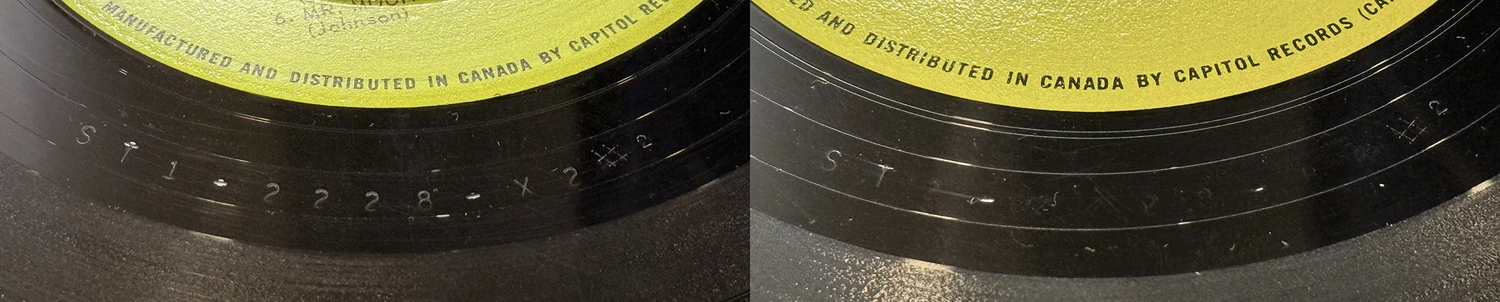Beatles'65, LP.2228.4.1, matrix stamp detail