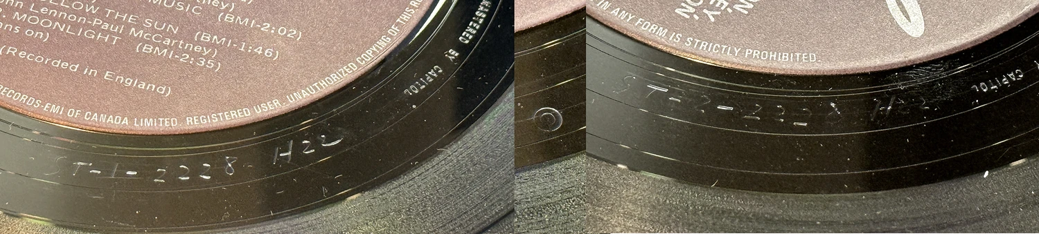 Beatles'65, LP.2228.9.1, matrix stamp detail