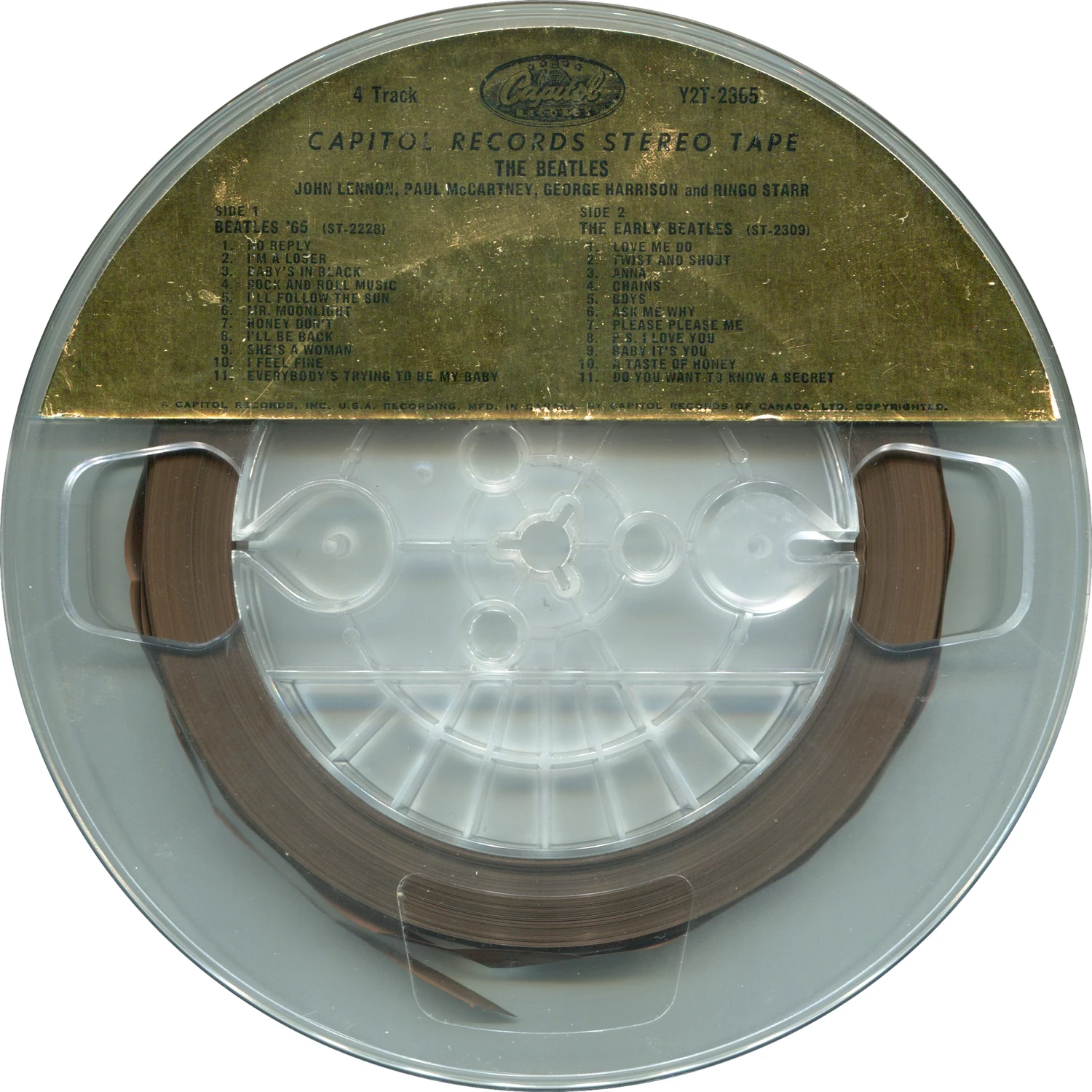 Beatles'65, RE.2365.1.1, clear reel with gold foil label, Canadian legal text