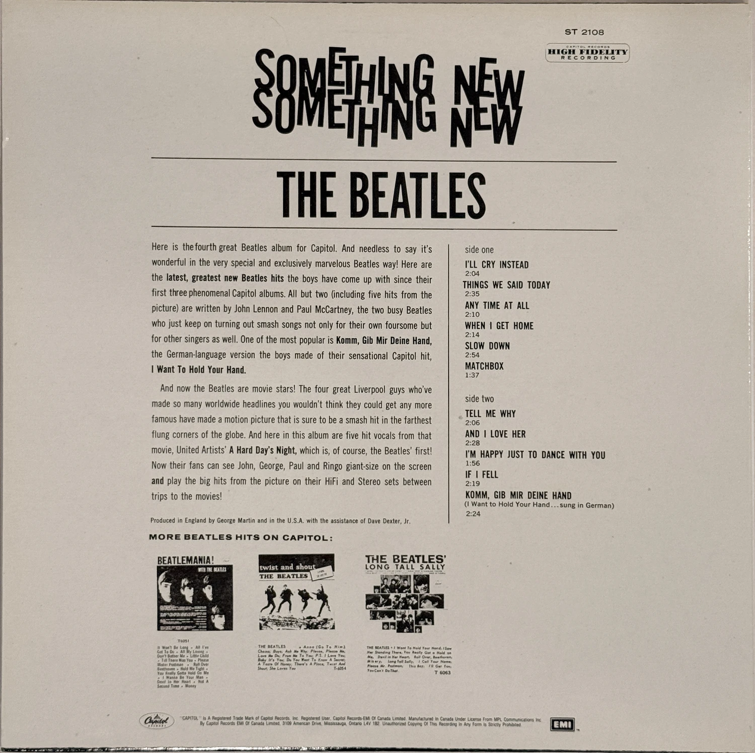 Something New, LP.2108.13.1, back cover