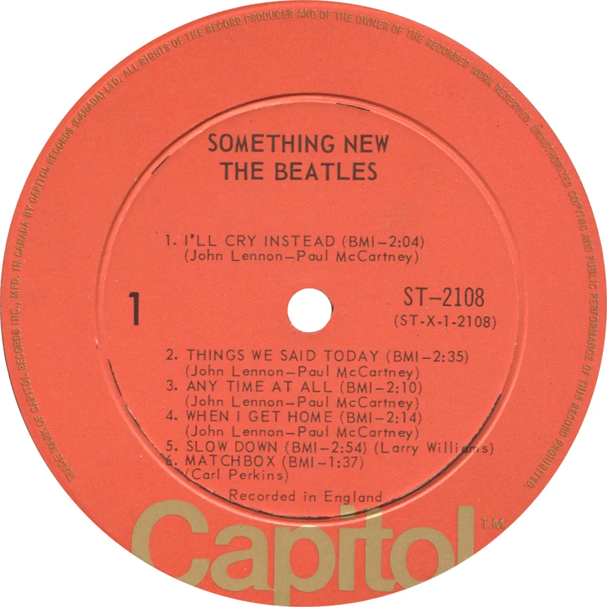 Something New, LP.2108.6.1, étiquette face 1