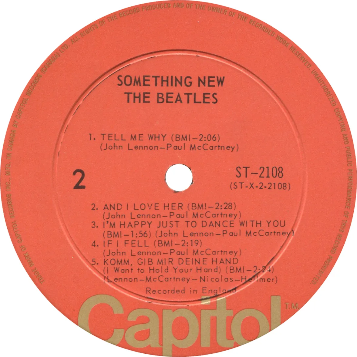 Something New, LP.2108.6.1, étiquette face 2