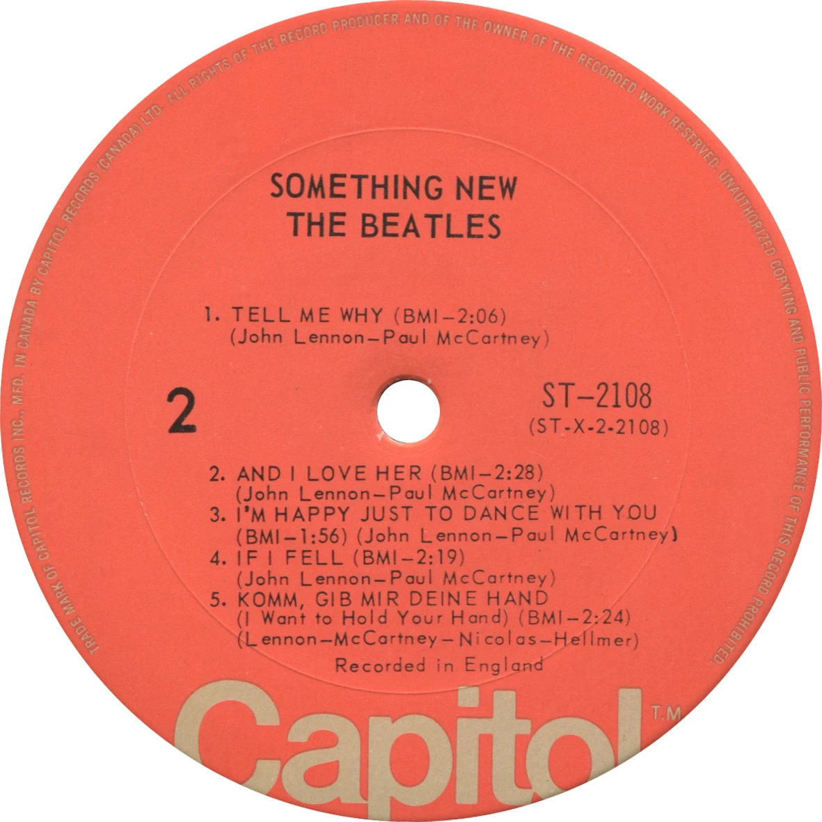 Something New, LP.2108.6.4, étiquette face 2