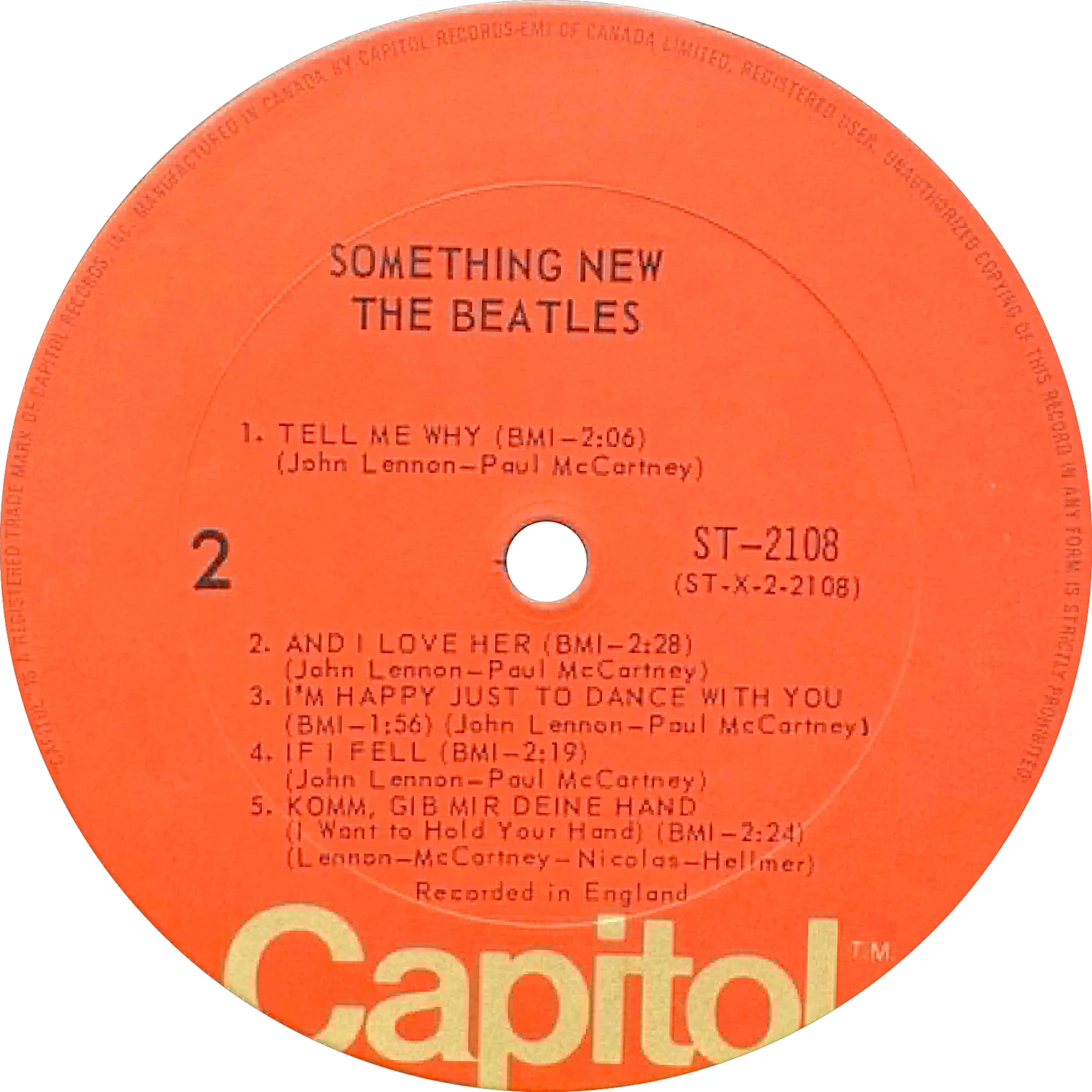 Something New, LP.2108.7.2, étiquette face 2