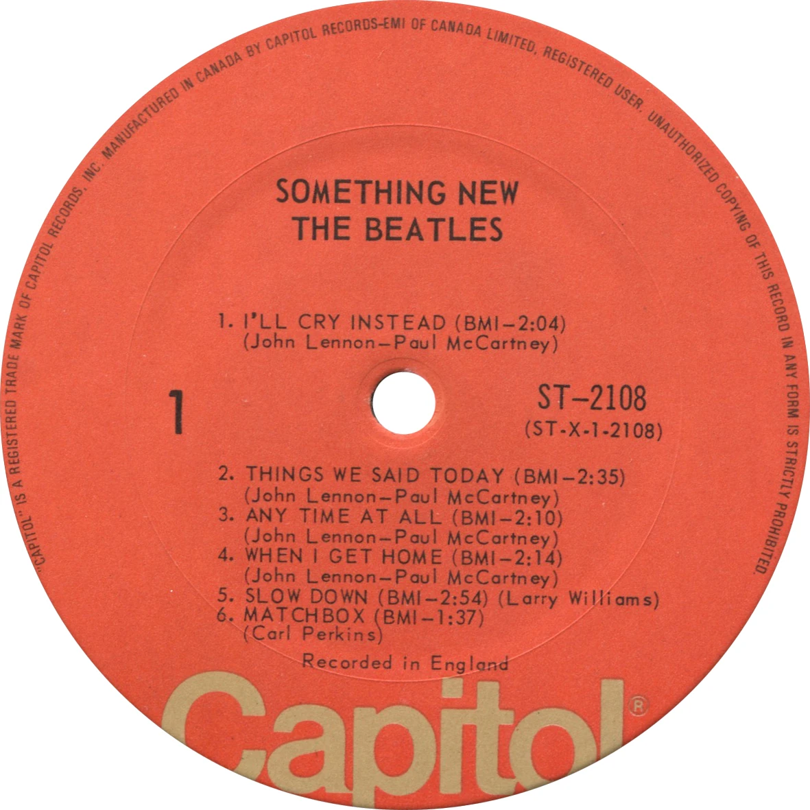 Something New, LP.2108.7.3, étiquette face 1