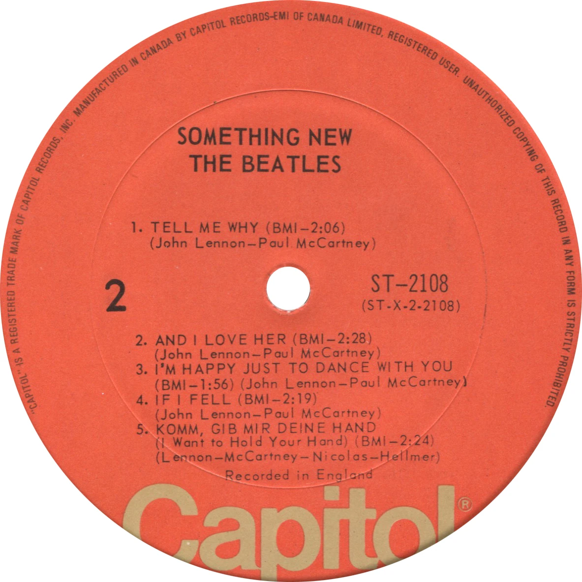 Something New, LP.2108.7.3, étiquette face 2
