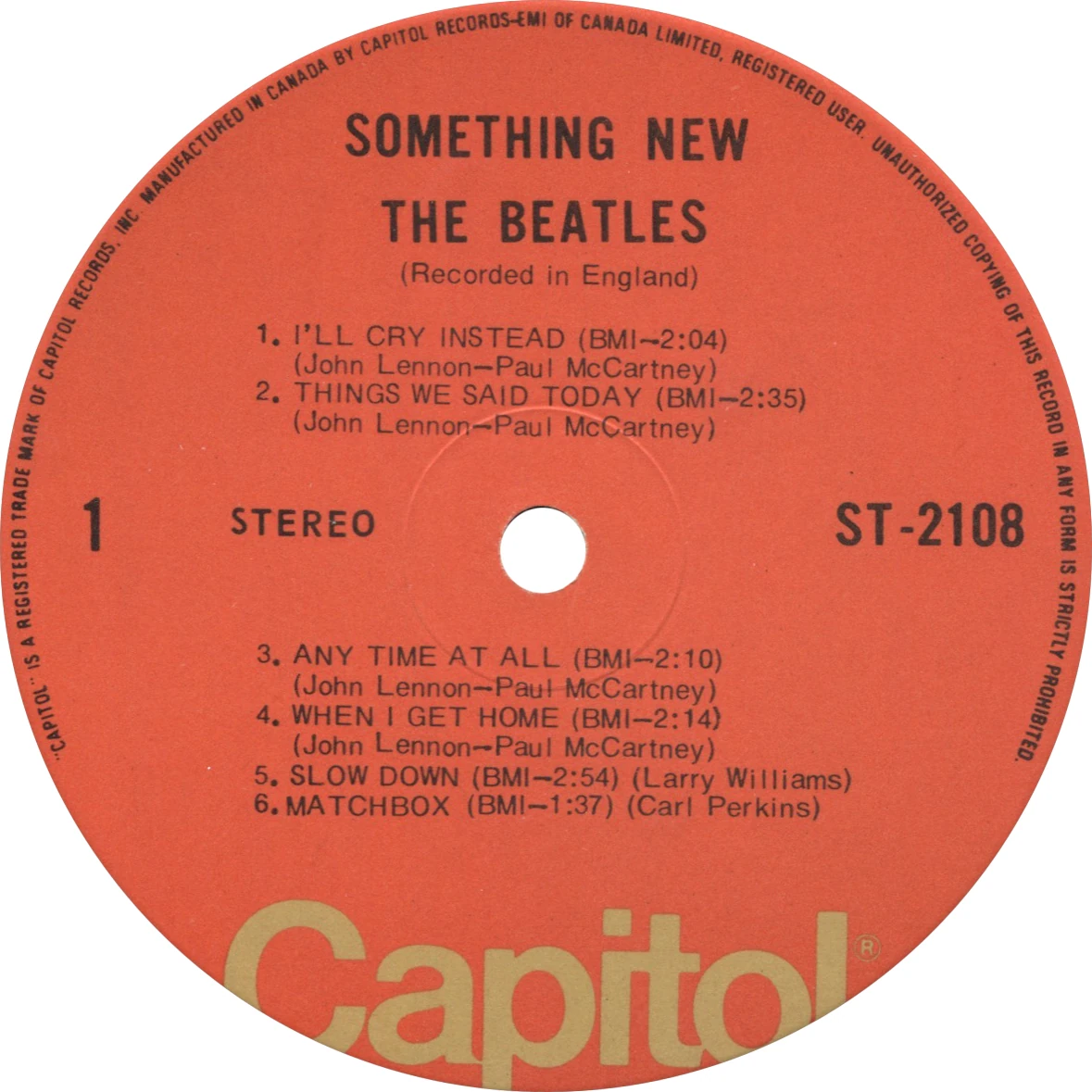 Something New, LP.2108.7.4, étiquette face 1
