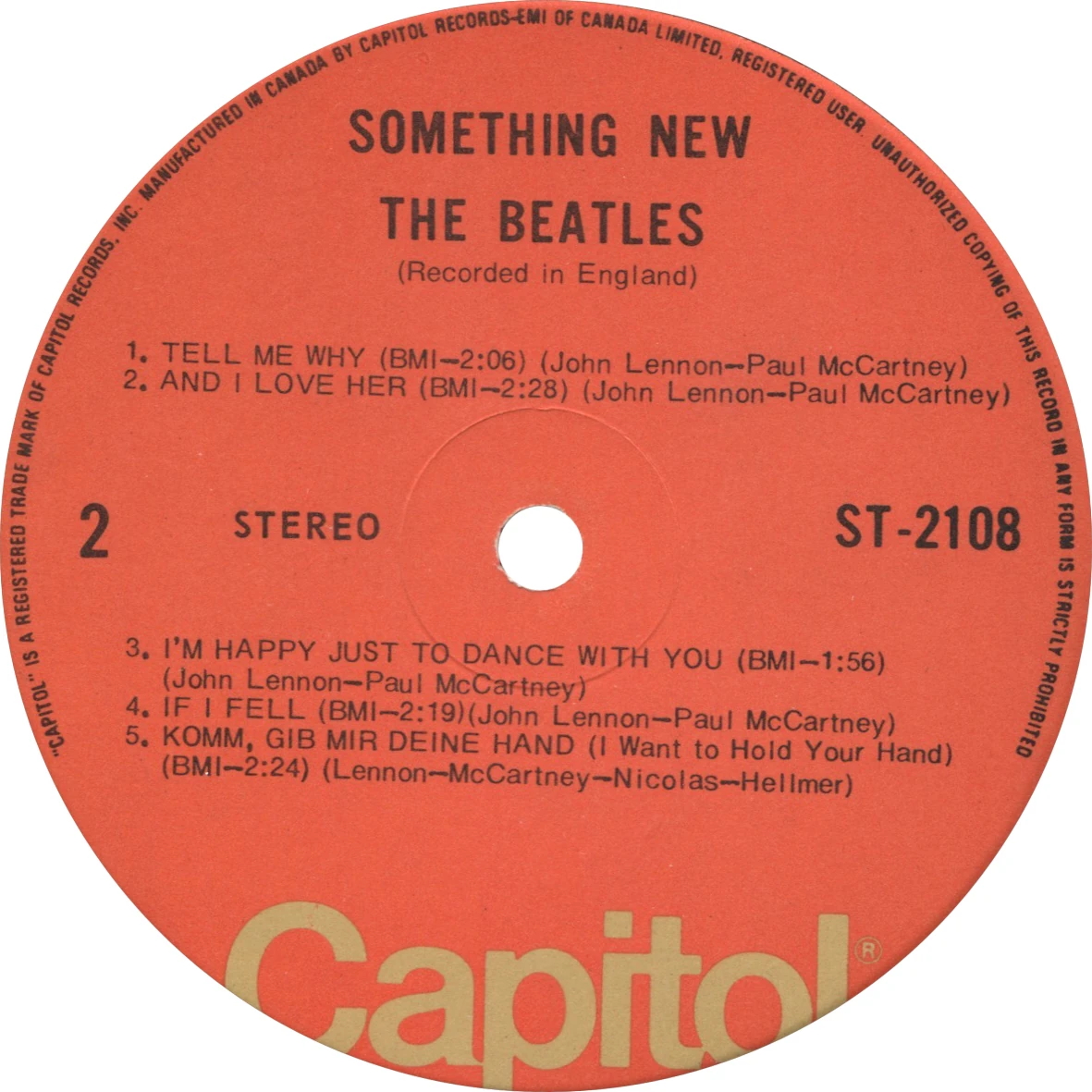 Something New, LP.2108.7.4, étiquette face 2