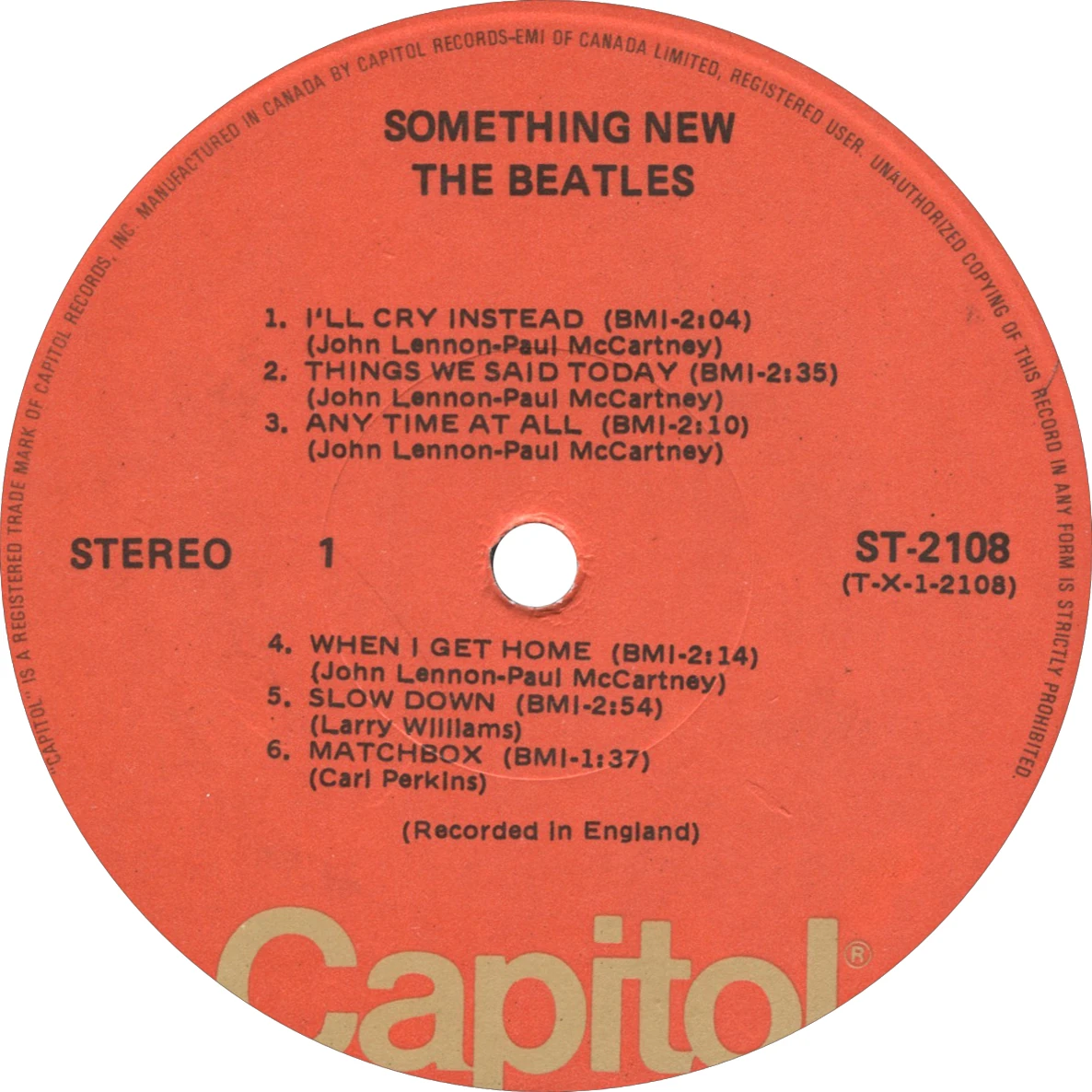 Something New, LP.2108.8.1, étiquette face 1