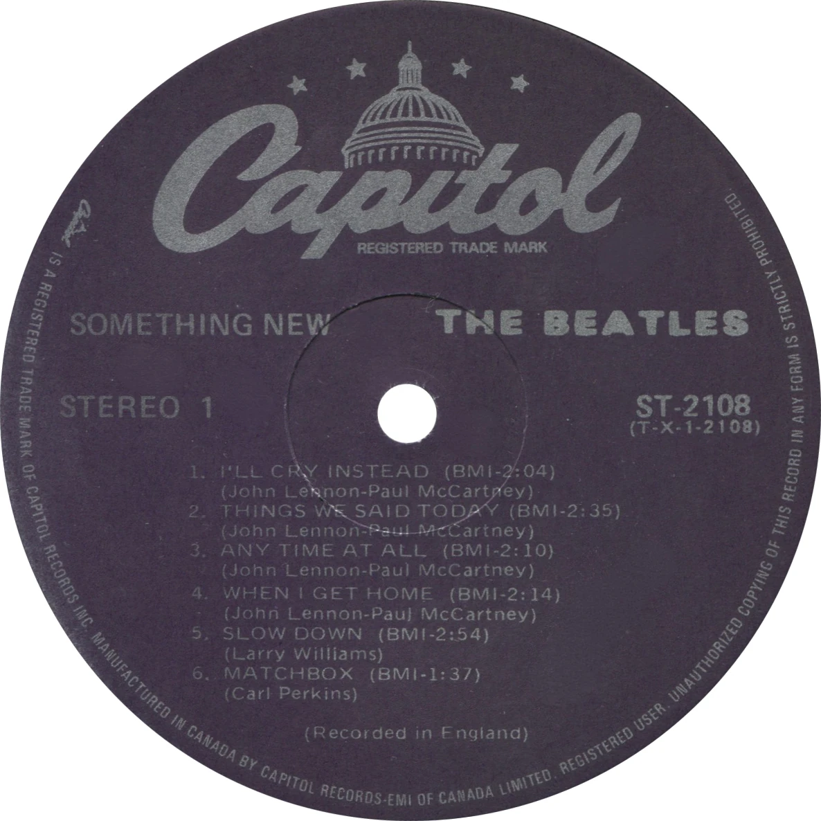 Something New, LP.2108.9.1, étiquette face 1
