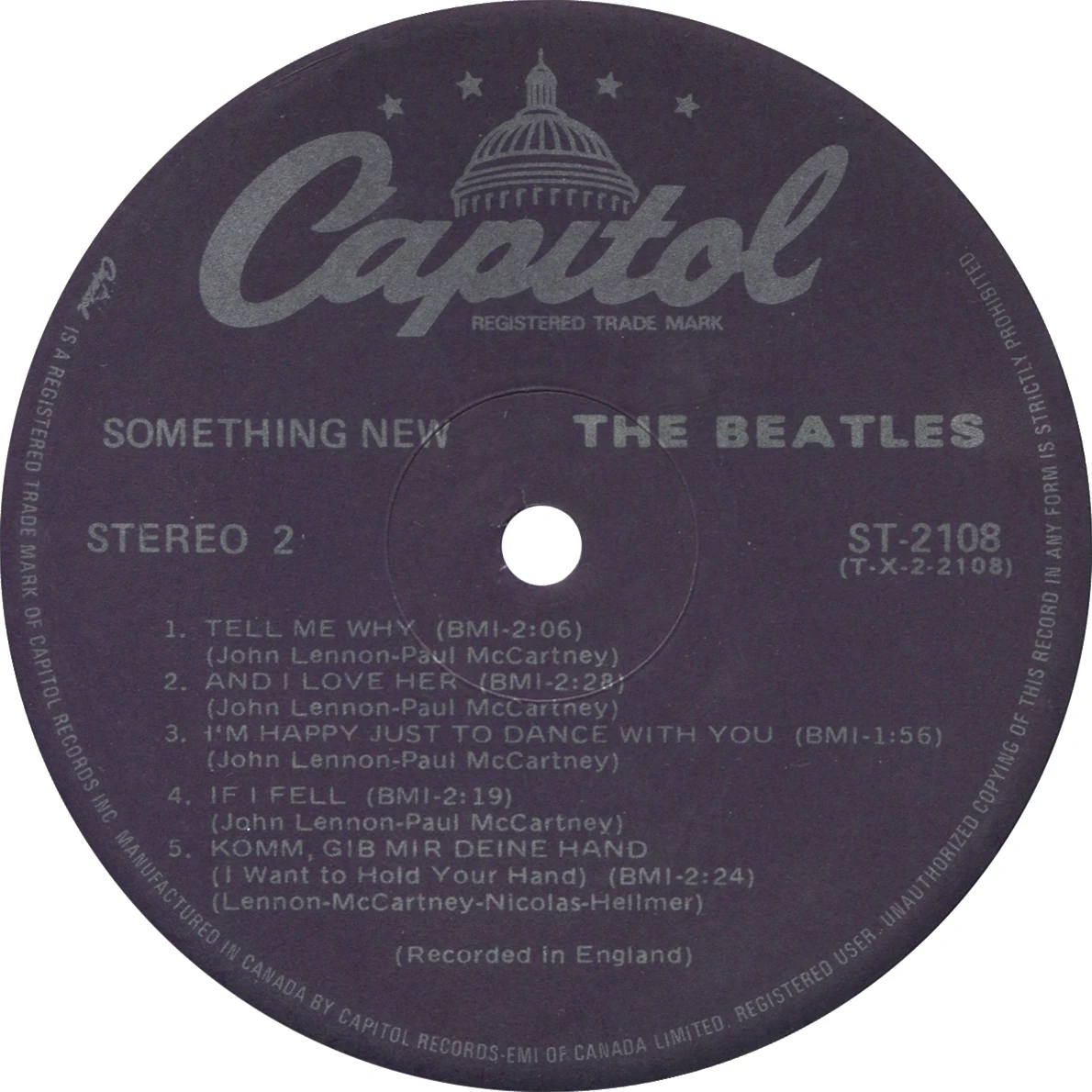 Something New, LP.2108.9.1, étiquette face 2