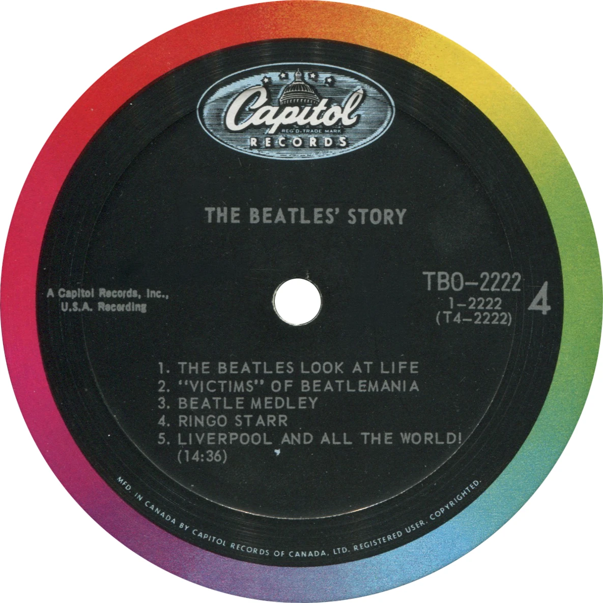 The Beatles' Story, LP.2222.1.2, étiquette du disque 1, face 4