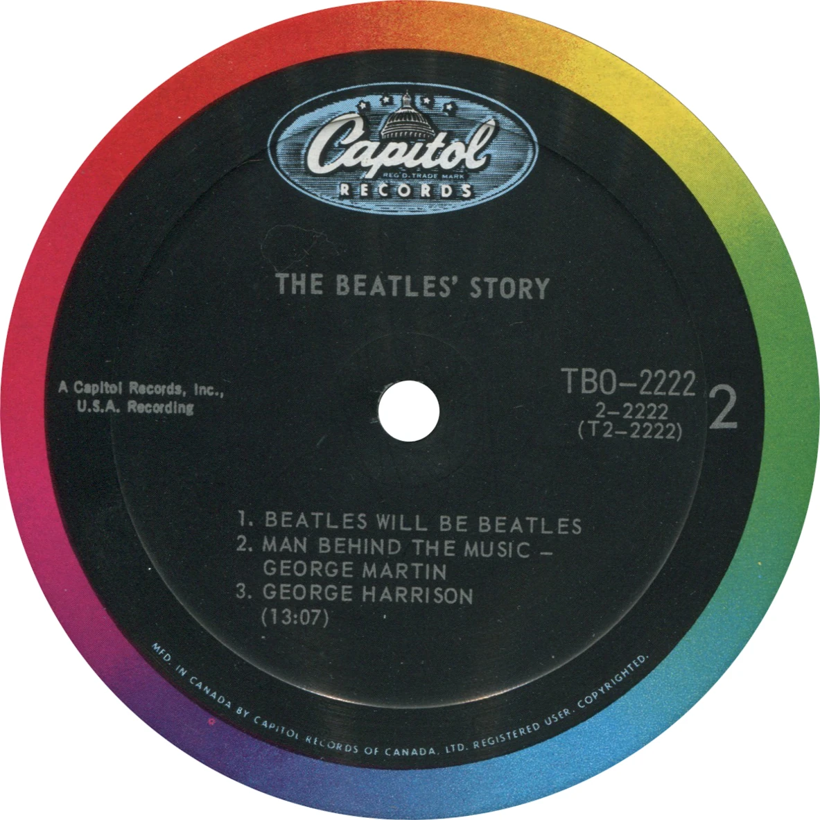The Beatles' Story, LP.2222.1.2, étiquette du disque 2, face 2
