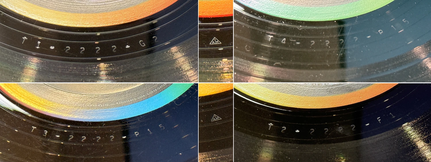 The Beatles' Story, LP.2222.2.1, matrix stamp detail