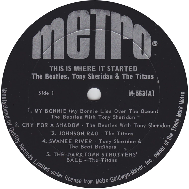 Beatles music formats released in Canada - Canadian Pressing Plants