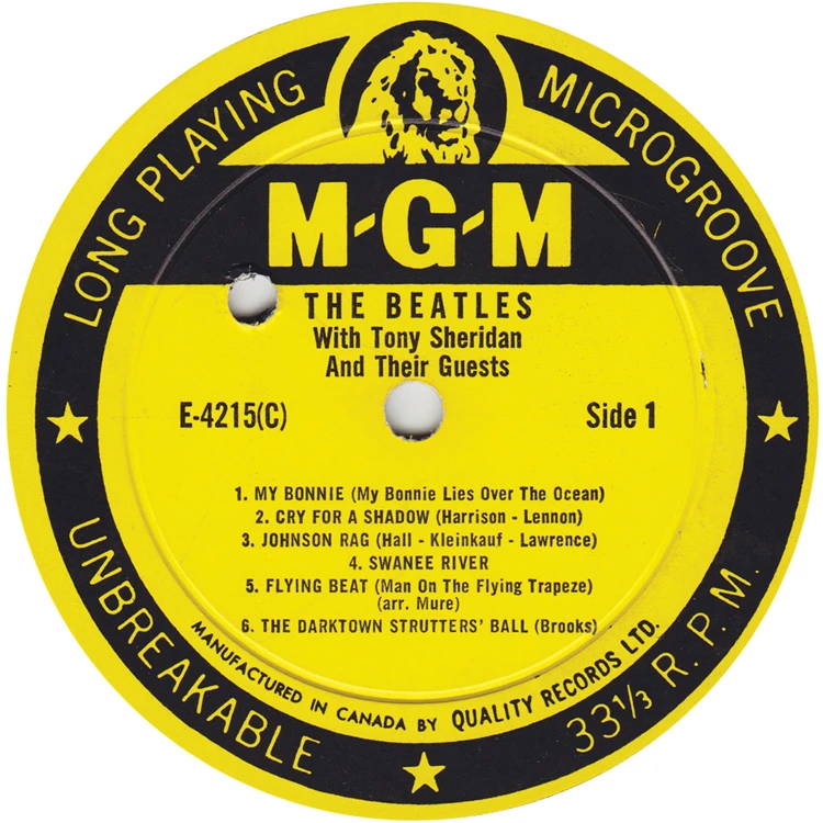 Beatles music formats released in Canada - Canadian Pressing Plants
