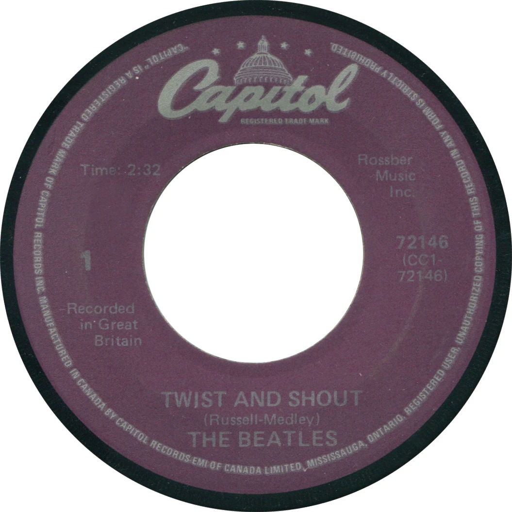 Twist And Shout / There's A Place, 45.72146.10.1