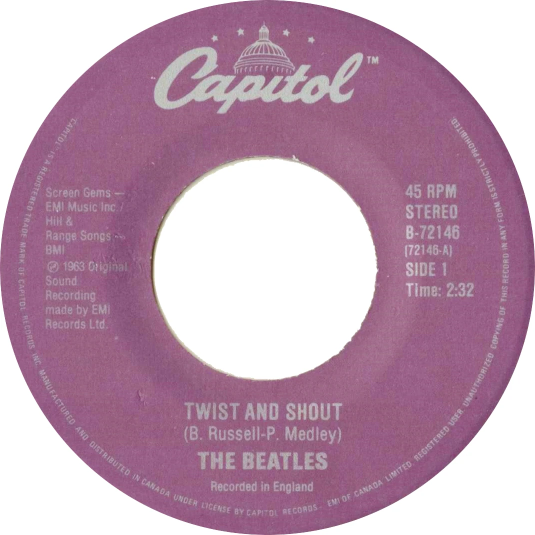 Twist And Shout / There's A Place, 45.72146.15.1