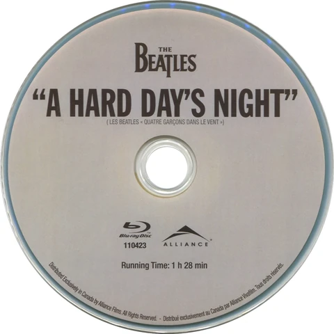 A Hard Day's Night, BR.110423.CAD.1, Canadian Alliance Blu-ray, Blue Plastic