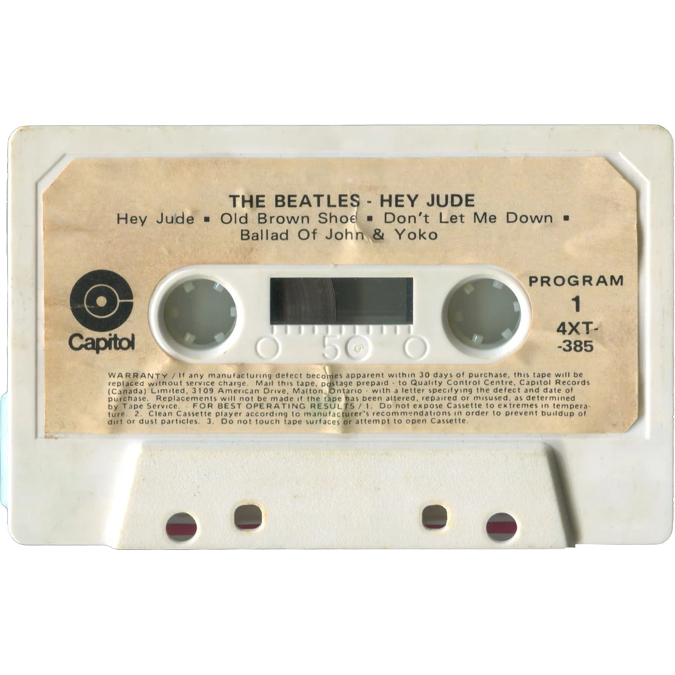 Capitol white paper label with the Malton text, on a bright white shell