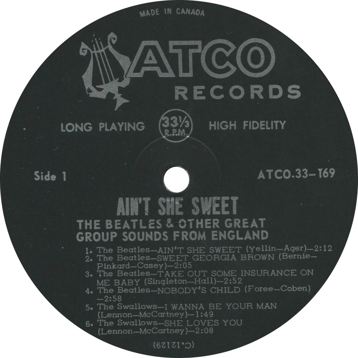 Ain't She Sweet (ATCO compilation), LP.33169.AT.1