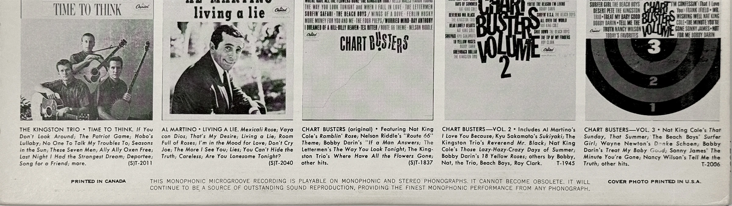 Chartbusters Vol. 4 (Capitol compilation), LP.2094.1.1