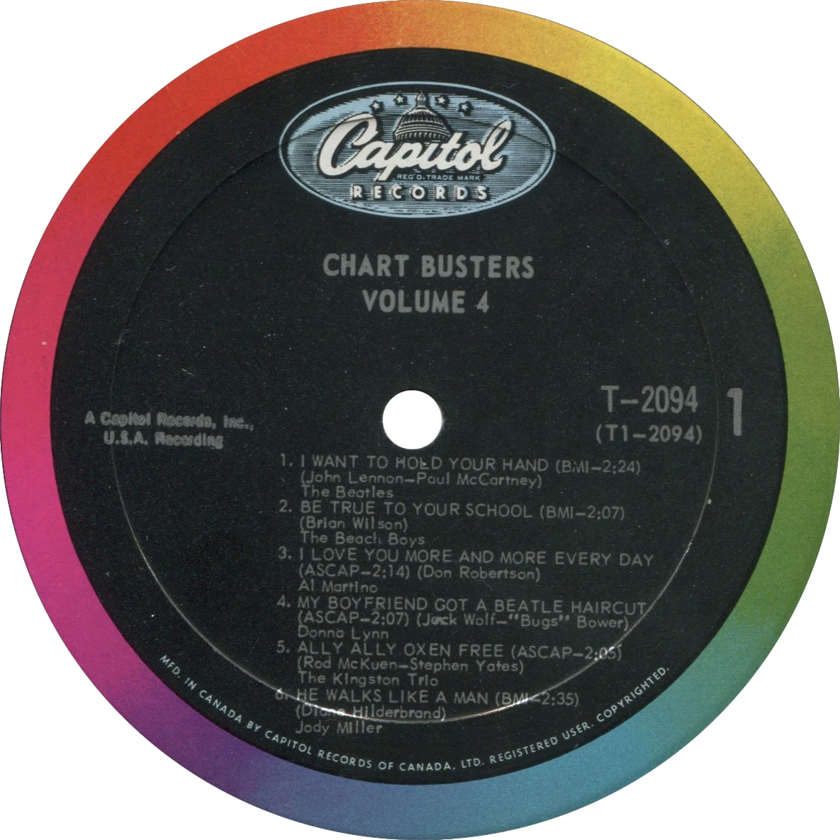 Chartbusters Vol. 4 (Capitol compilation), LP.2094.1.1