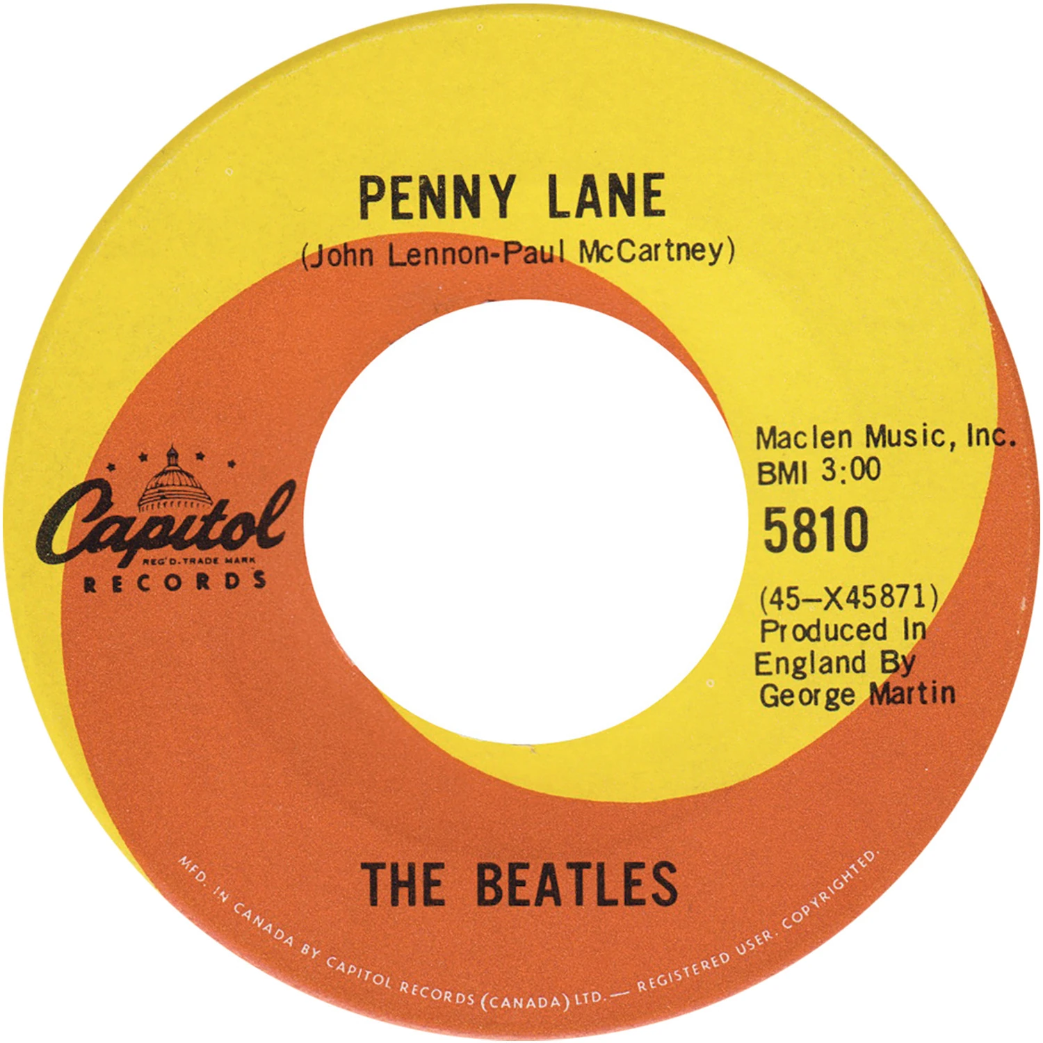 Beatles music formats released in Canada - Canadian Pressing Plants