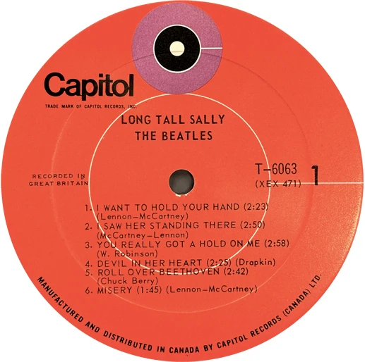 Beatles music formats released in Canada - Canadian Pressing Plants