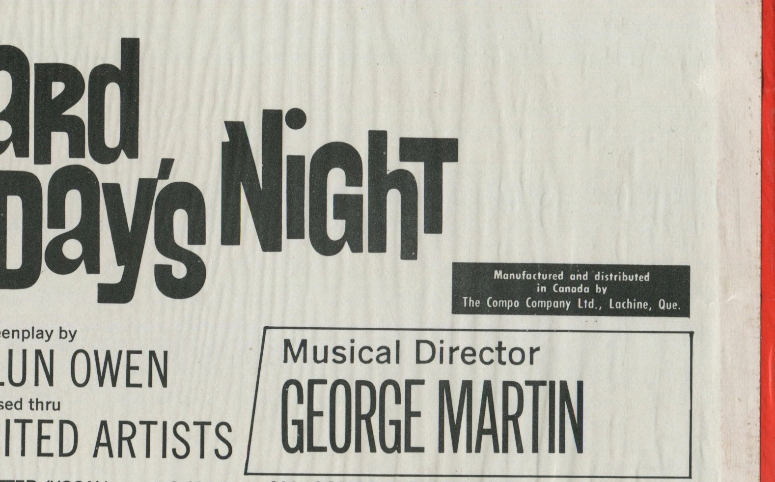 A Hard Day's Night (US Format), LP.3366.UA1.3