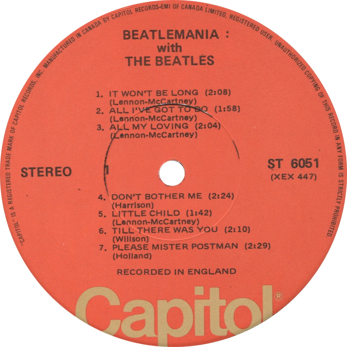 Beatlemania! With The Beatles, LP.6051.8.1