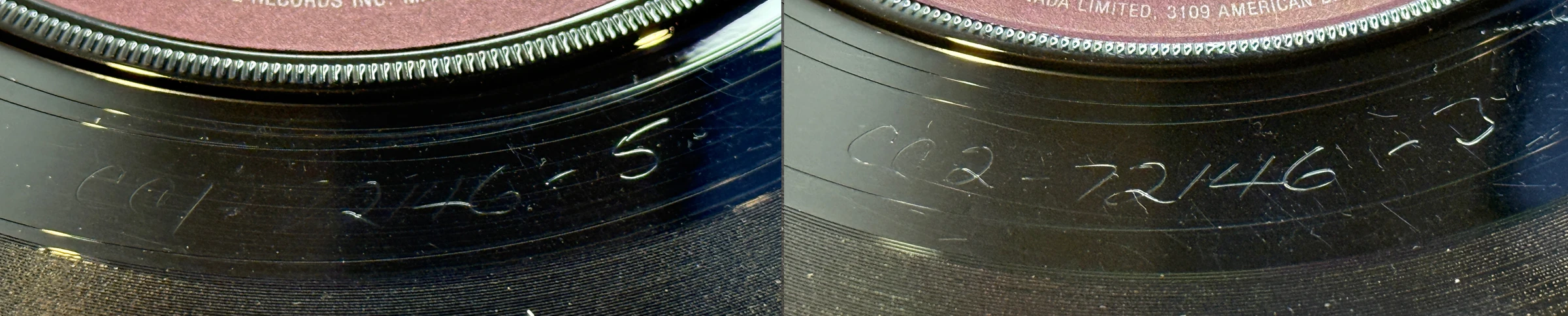 Twist And Shout / There's A Place, 45.72146.11.1, matrix stamp detail