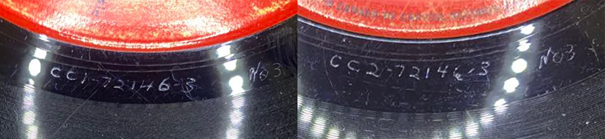 Twist And Shout / There's A Place, 45.72146.5.1, matrix stamp detail