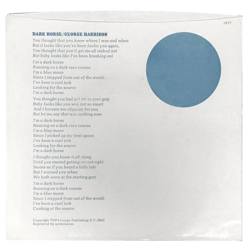 45.APP1877.PS.1, Picture Sleeve