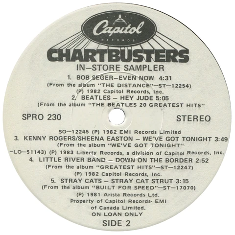 LP.SPRO230.PR.1, Chart Busters White Promo