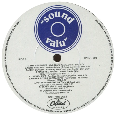 LP.SPRO300.PR.1, Sound Valu White Promo